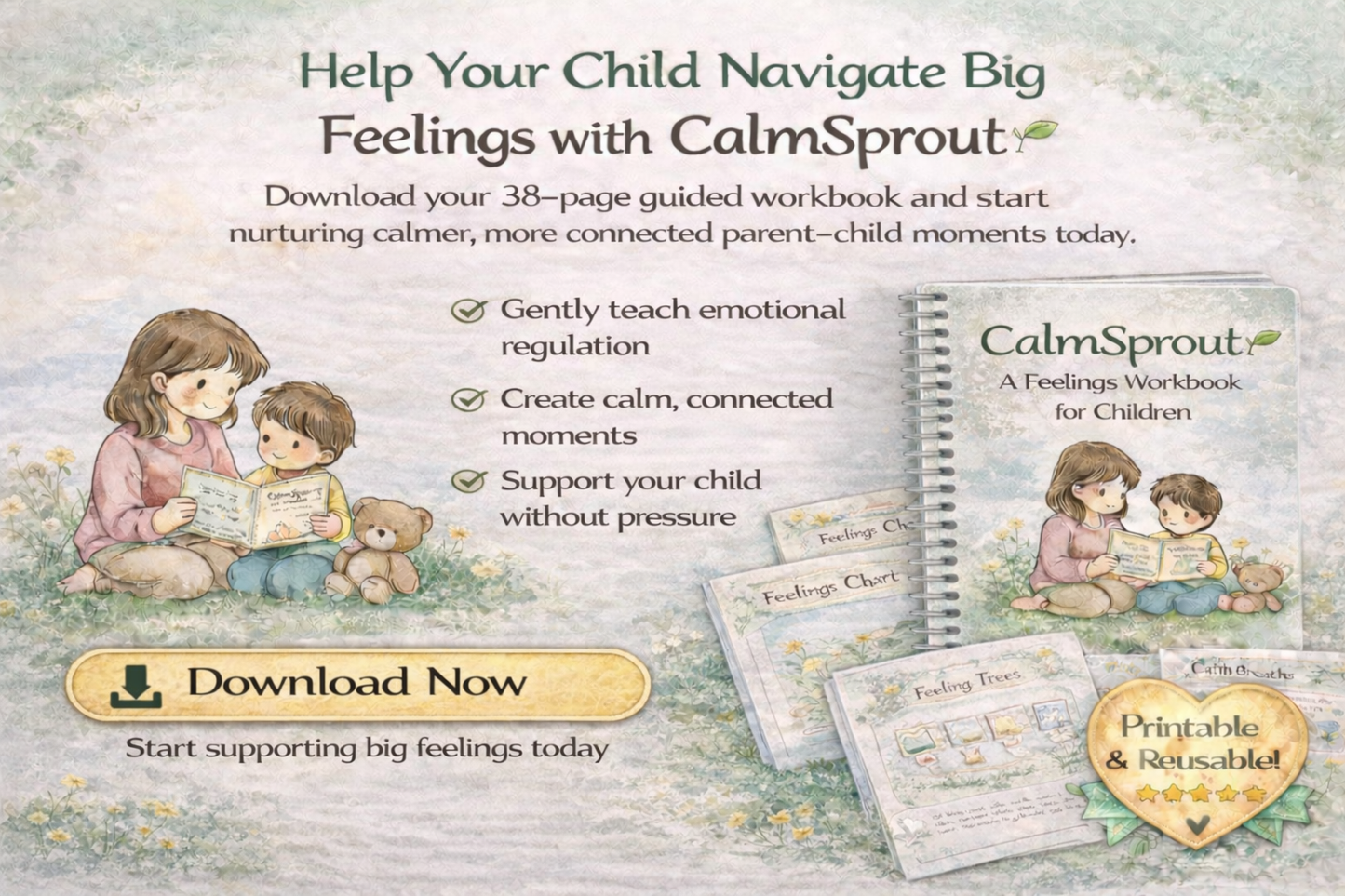 Big Feelings Workbook Bundle for Children (Age 4-8)